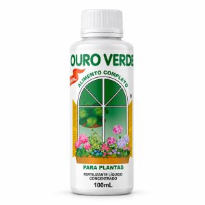 Fertilizante Líquido Ouro Verde 100ml Adubo Concentrado para Plantas Flores e Folhagens